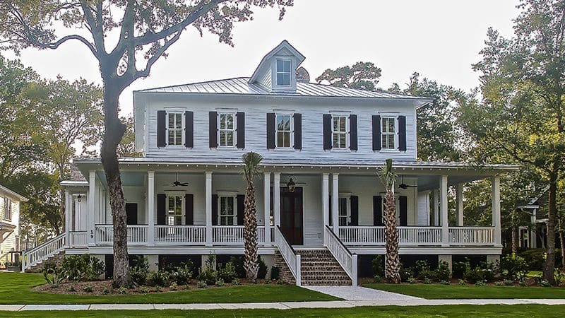 "New old house" is embodied by the architectural features of this traditional southern home