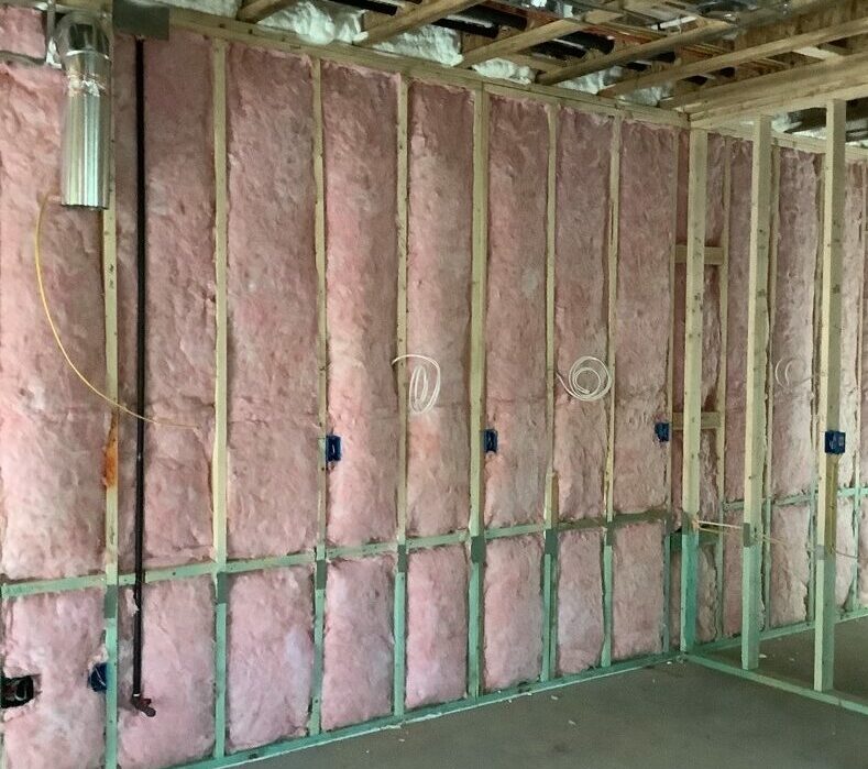 Grade 1 insulation installed mid-construction.